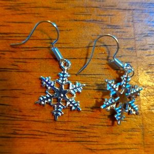 Silver Plated Snowflake Earrings